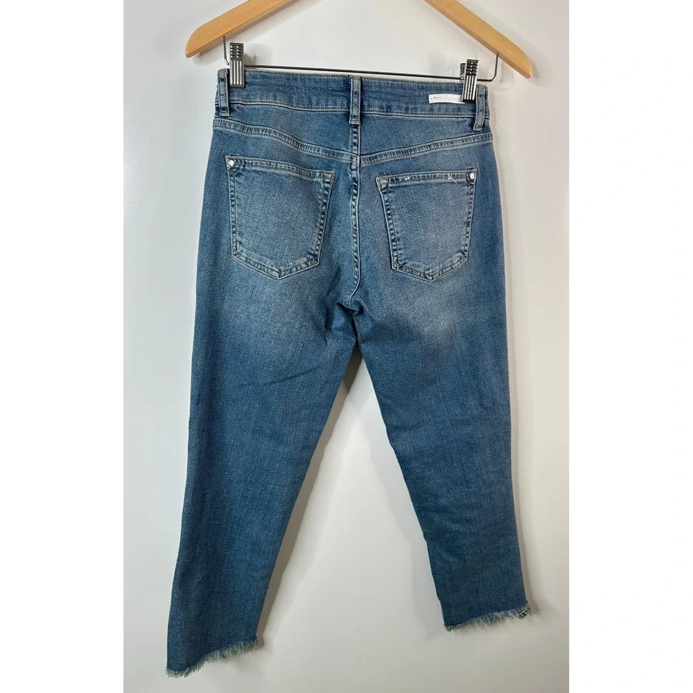 Pilcro Hyphen Pearl Mid-Rise Relaxed Boyfriend Jeans 25 Petite Embellished Crop - Picture 11 of 16